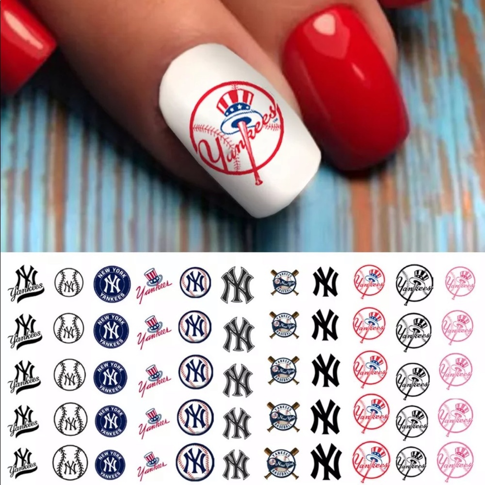 COPY - 💌BO/GO$4 ⚾️ New York Yankees Water Transfer Nail Decals MLB baseball
